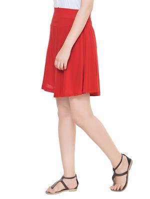 solid red satin skorts - 13904419 - Standard Image - 2