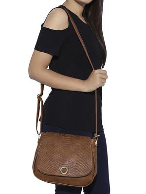 brown leatherette sling bag - 13916838 - Standard Image - 5