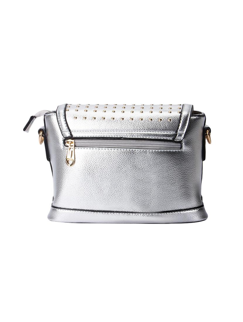 silver leatherette sling bag - 13916853 - Zoom Image - 2