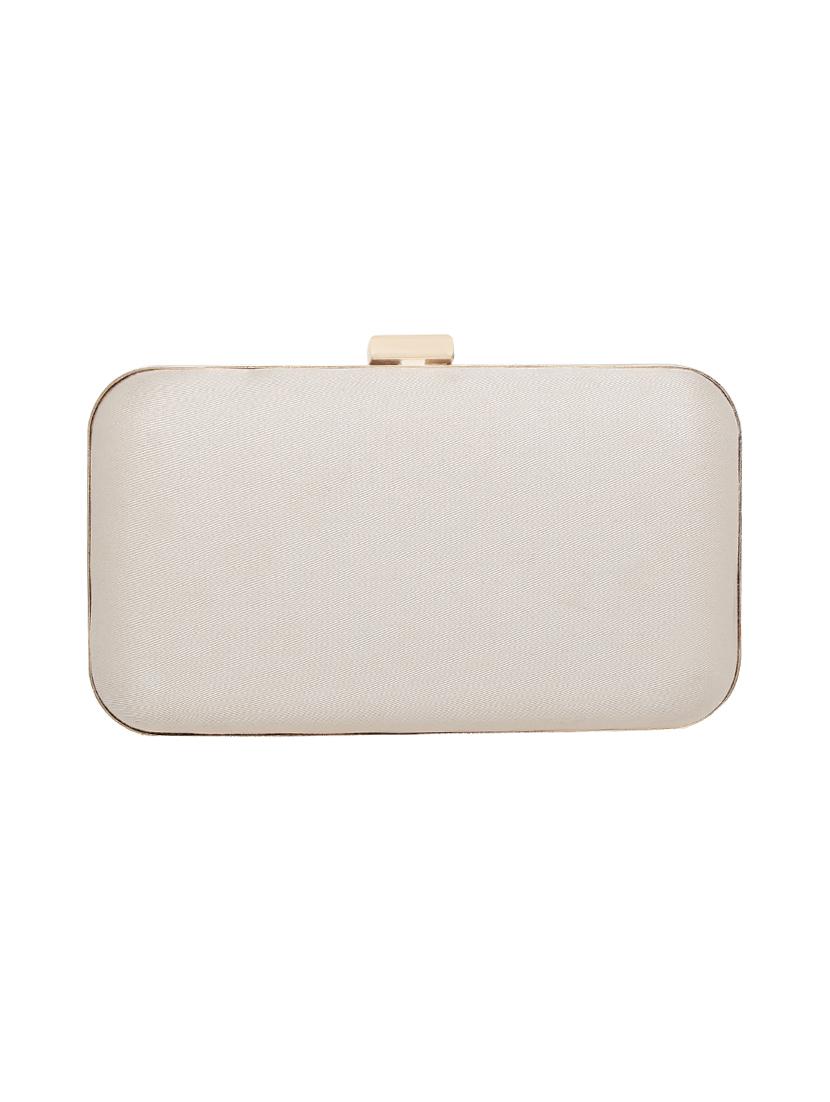 white metal structured clutch - 13916888 - Zoom Image - 2