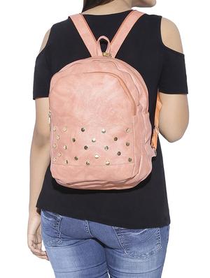 peach leatherette fashion backpack - 13916965 - Standard Image - 5