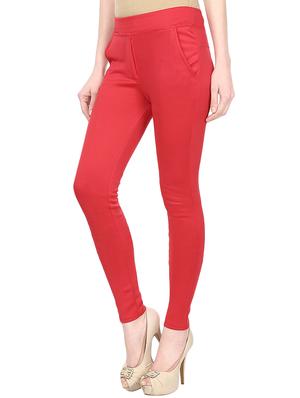 red cotton jeggings - 13917114 - Standard Image - 2