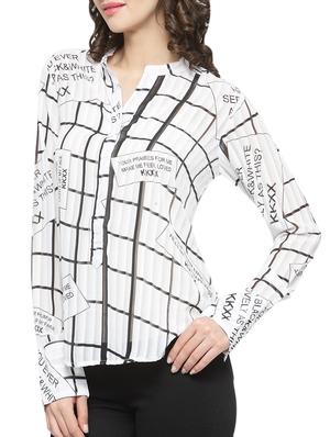 white printed regular top - 13924058 - Standard Image - 2