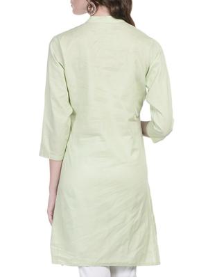 green cotton straight kurti - 13927456 - Standard Image - 2