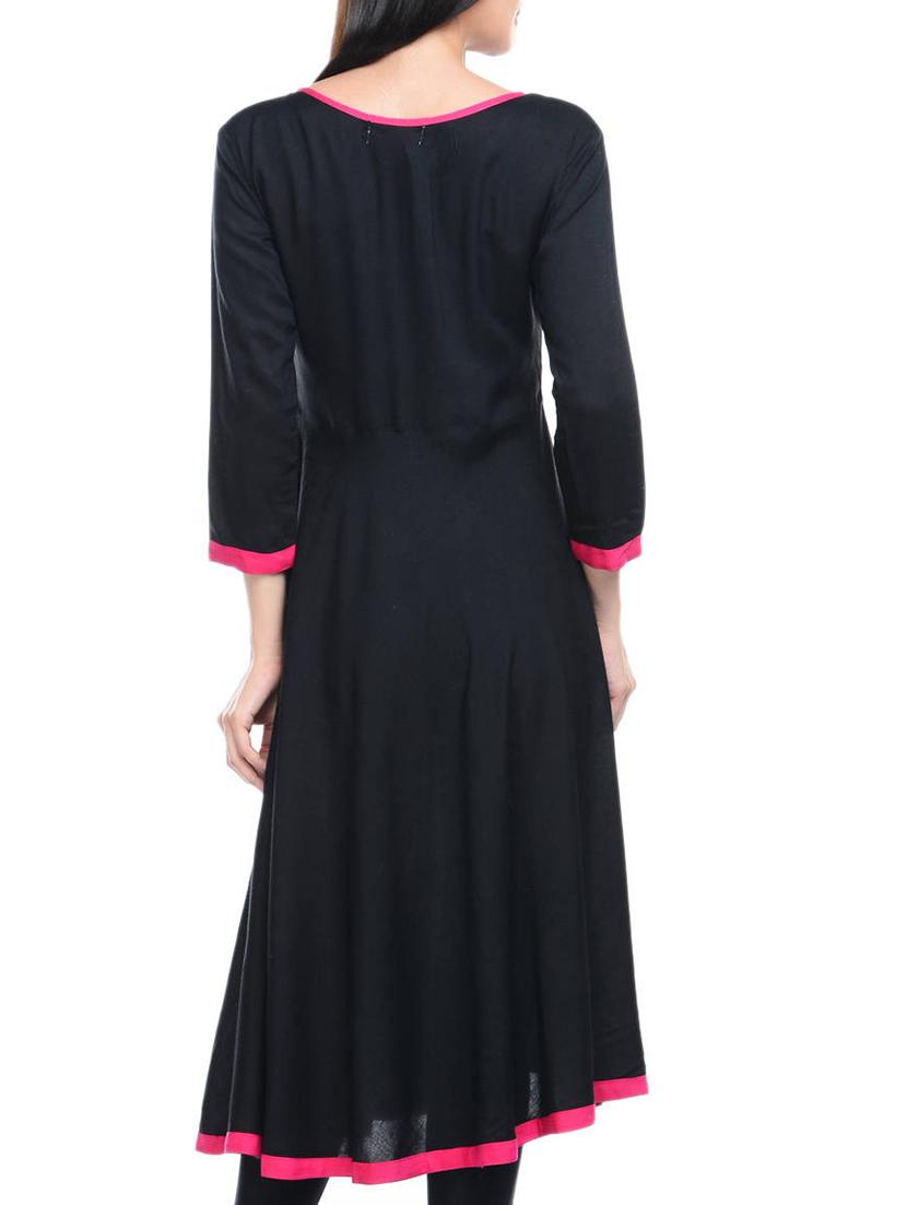 black viscose kurta - 13927489 - Zoom Image - 2