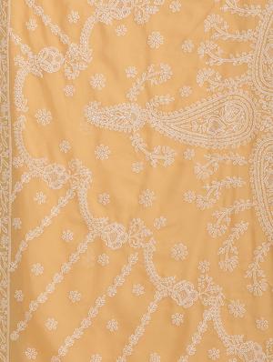 ada beige chikankari saree with blouse - 13931291 - Standard Image - 5