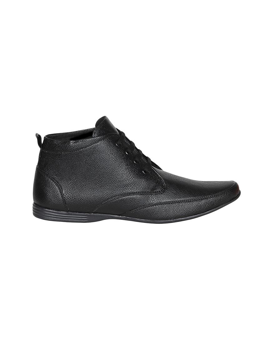 black leatherette lace-up derby - 13937845 - Zoom Image - 2