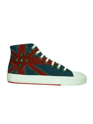 blue canvas laceup sneakers - 13938008 - Standard Image - 2