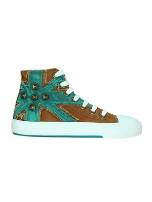 brown canvas laceup sneakers - 13938009 - Standard Image - 2