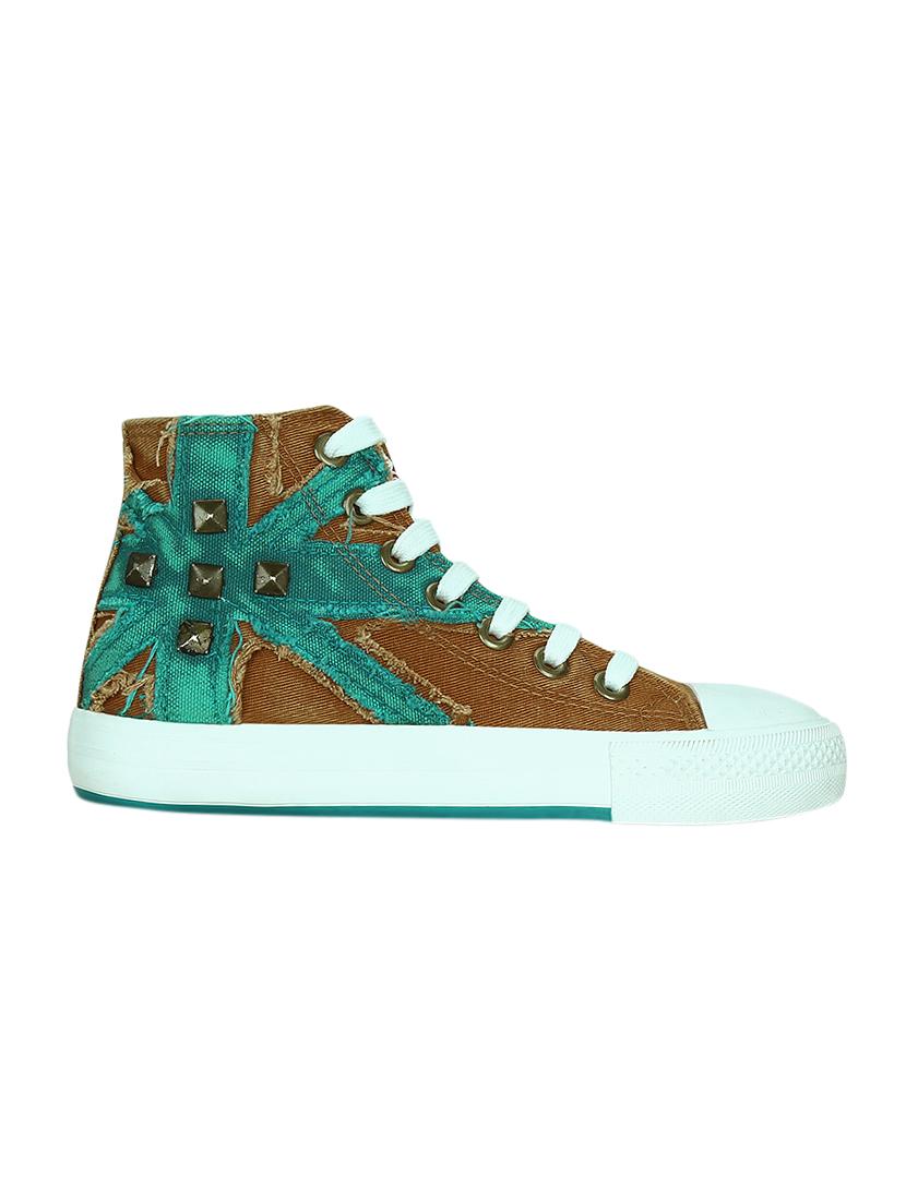 brown canvas laceup sneakers - 13938009 - Zoom Image - 2