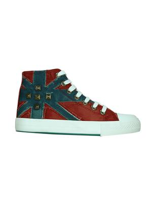 red canvas laceup sneakers - 13938010 - Standard Image - 2