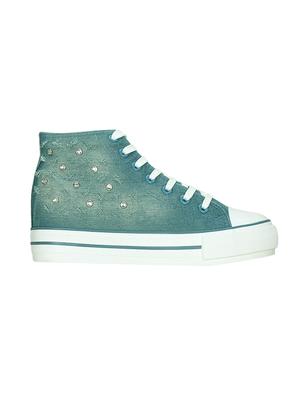 blue canvas laceup sneakers - 13938011 - Standard Image - 2