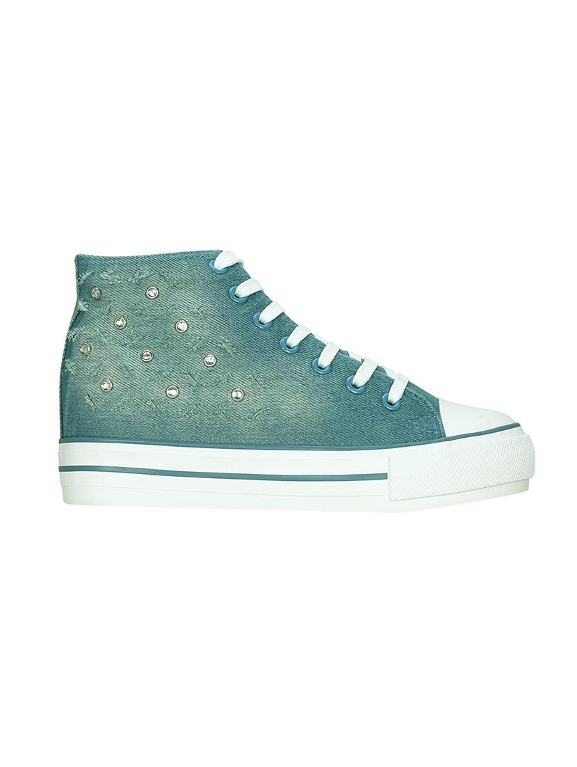 blue canvas laceup sneakers - 13938011 - Zoom Image - 2