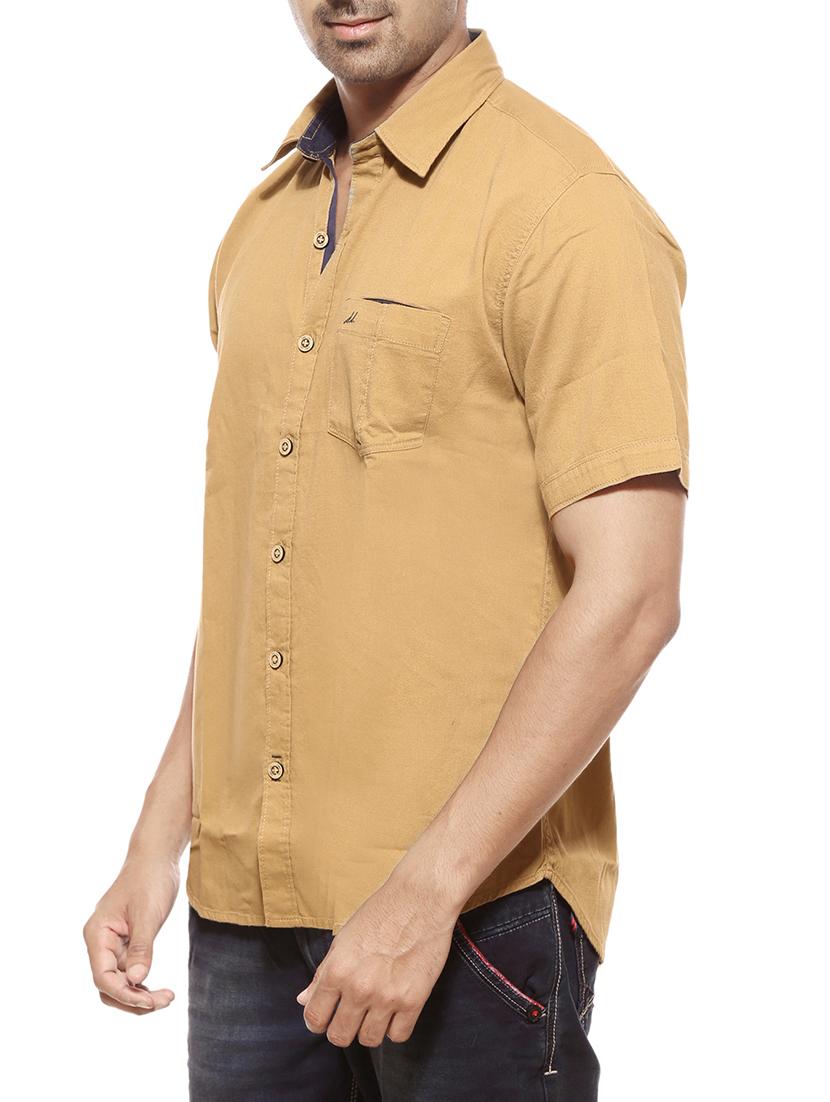 beige cotton casual shirt - 13939175 - Zoom Image - 2