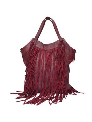 maroon leatherette regular handbag - 13939283 - Standard Image - 2
