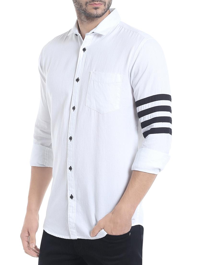 white cotton casual shirt - 13940567 - Zoom Image - 2