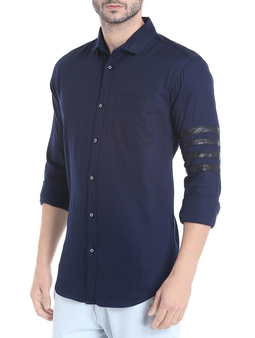 blue cotton casual shirt - 13940568 - Zoom Image - 2