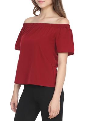 red poly crepe regular top - 13941200 - Standard Image - 2