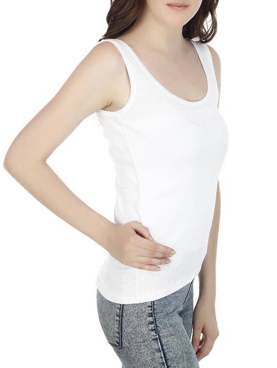 white cotton tank tee - 13949334 - Zoom Image - 2