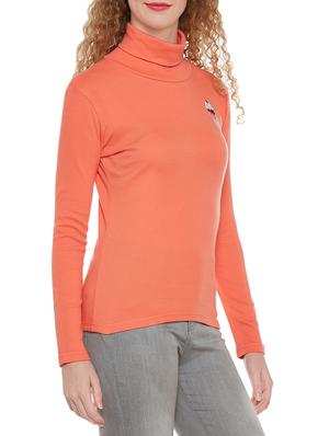 embroidered patch turtle neck top - 13949982 - Standard Image - 2