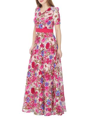 pink polyester gown dress - 13959906 - Standard Image - 2