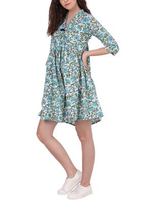 blue printed dress - 13960958 - Standard Image - 2