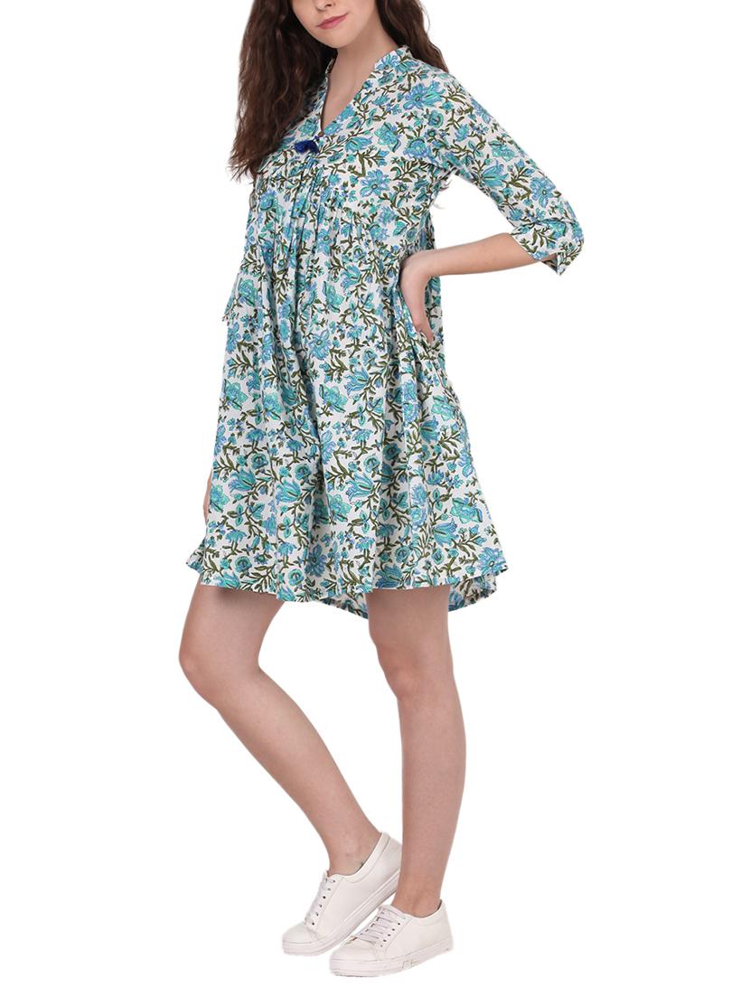blue printed dress - 13960958 - Zoom Image - 2