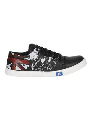 black leatherette lace up sneaker - 13963676 - Standard Image - 2