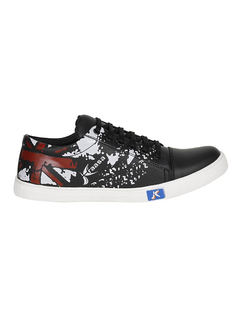 black leatherette lace up sneaker - 13963676 - Zoom Image - 2