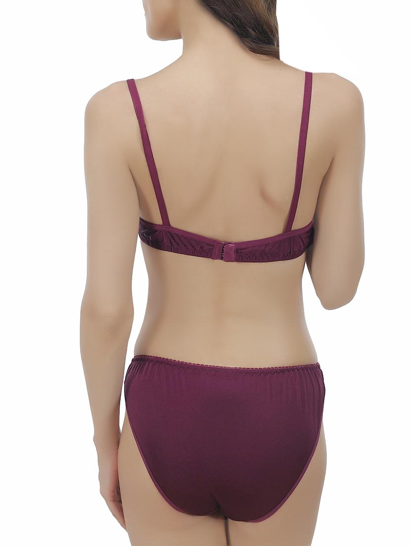 purple lycra bra and panty set - 13963719 - Zoom Image - 2