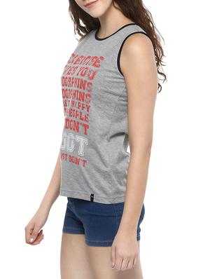 grey printed cotton tank tee - 13965460 - Standard Image - 2