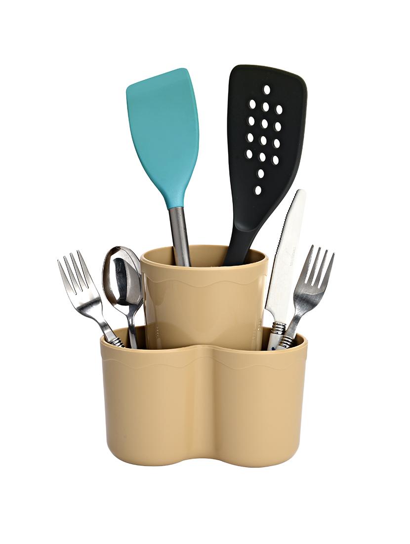 JVS Beige Set Of 2 Plastic Cutlery Stand - 13965567 - Zoom Image - 2
