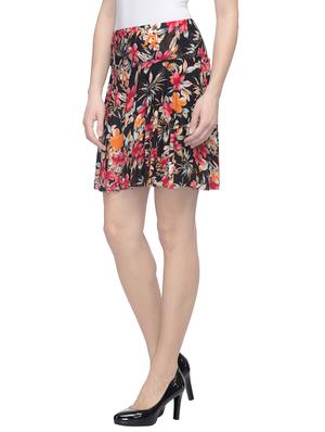 multicolored floral printed viscose flared skirt - 13972664 - Standard Image - 2