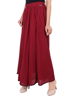 maroon rayon maxi skirt - 13973232 - Standard Image - 2