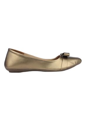 gold pu slip on ballerina - 13973837 - Standard Image - 2