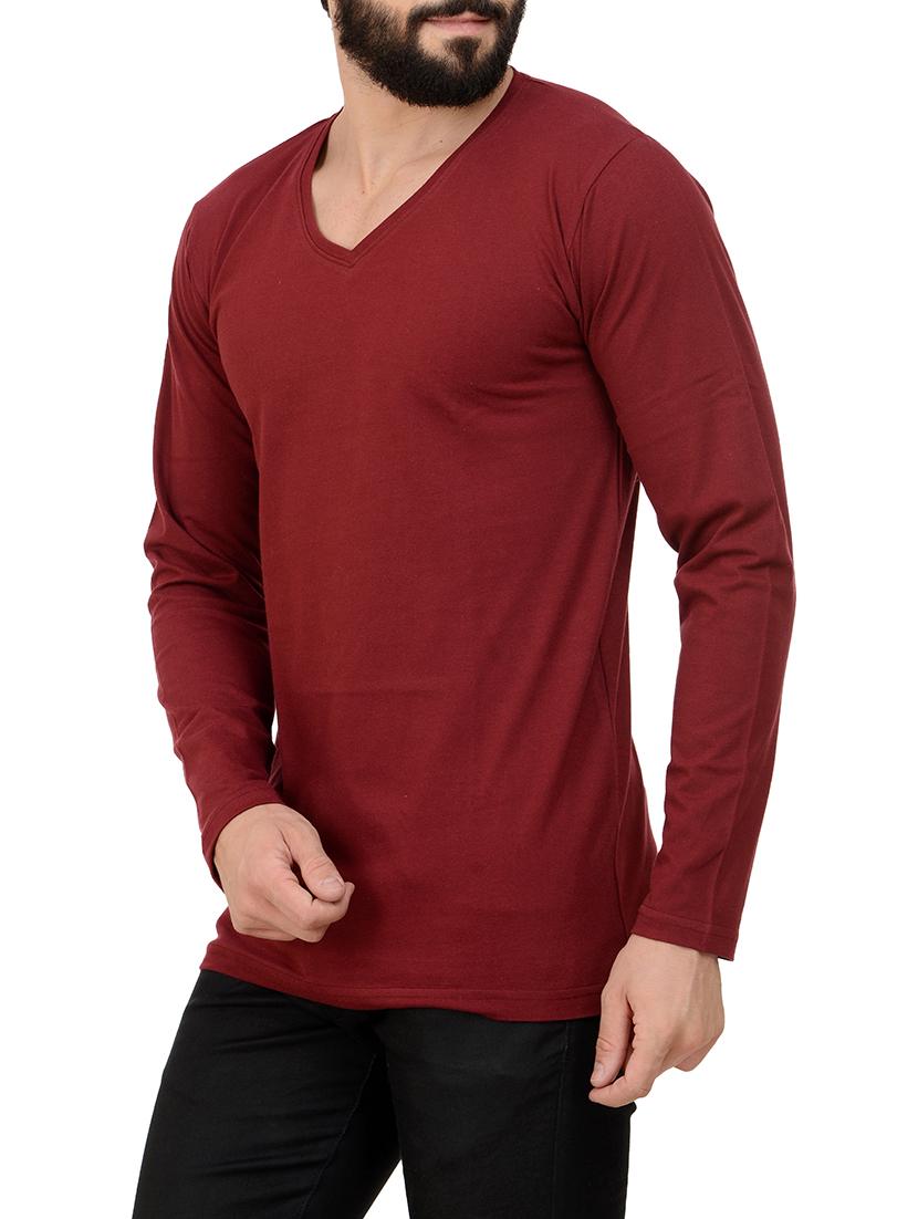 maroon cotton t-shirt - 13979257 - Zoom Image - 2