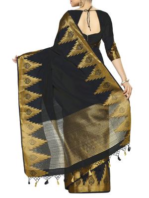 black art silk woven saree with blouse - 13982829 - Standard Image - 2