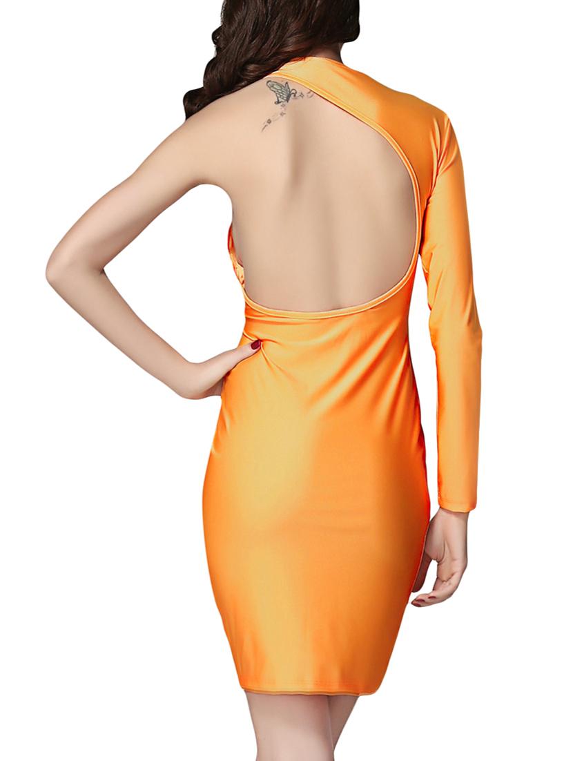 open back single sleeved bodycon dress - 13988532 - Zoom Image - 2