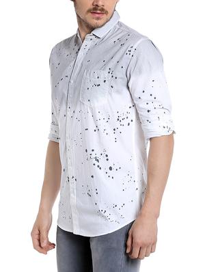 white cotton casual shirt - 13989274 - Standard Image - 2