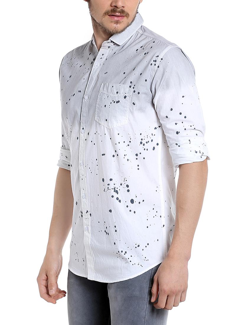 white cotton casual shirt - 13989274 - Zoom Image - 2