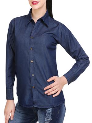 blue denim regular shirt - 13992424 - Standard Image - 2