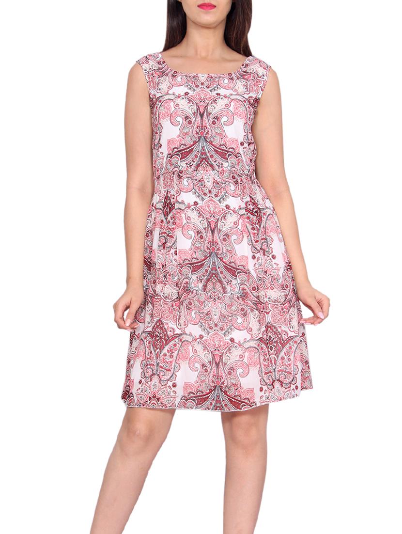 pink chiffon A-line dress - 13992484 - Zoom Image - 2