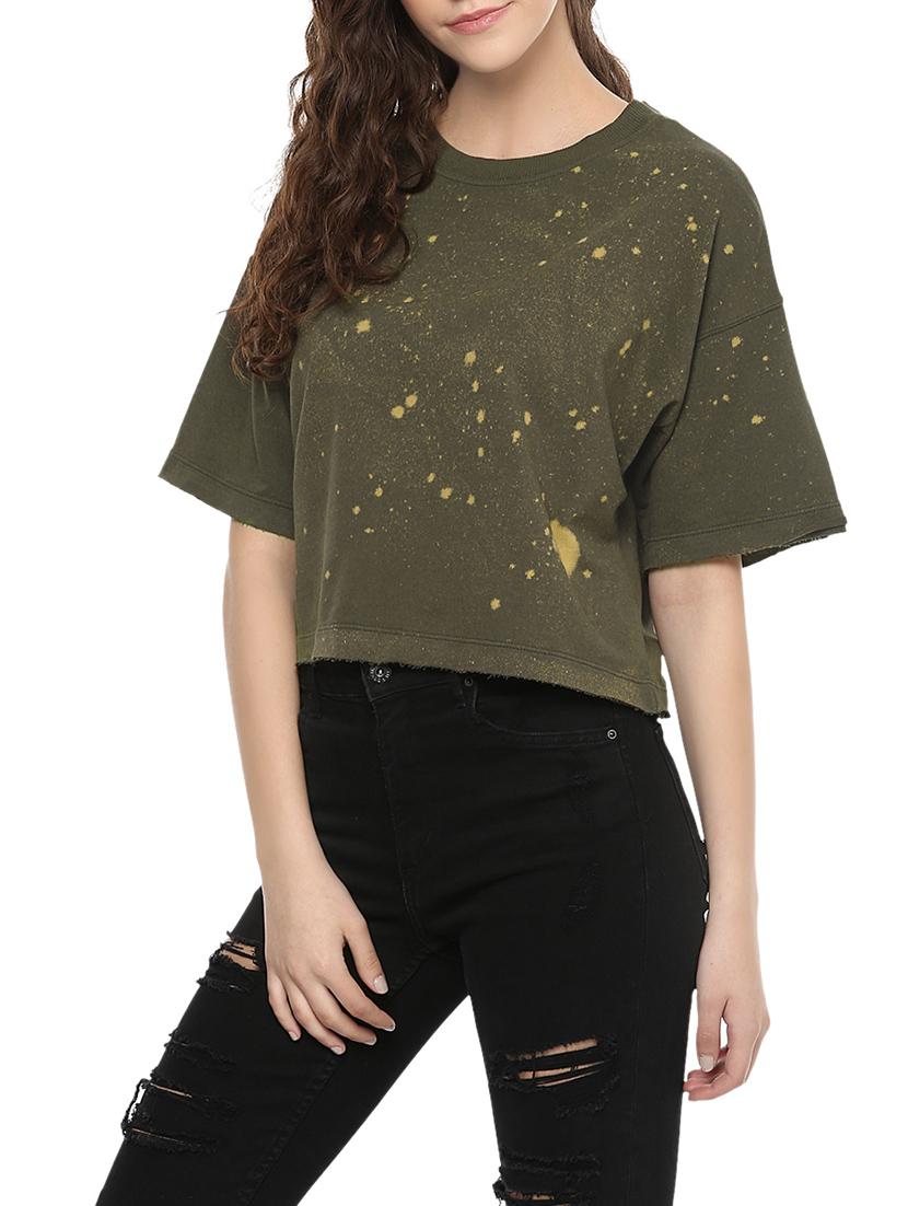 green cotton crop tee - 13995375 - Zoom Image - 2