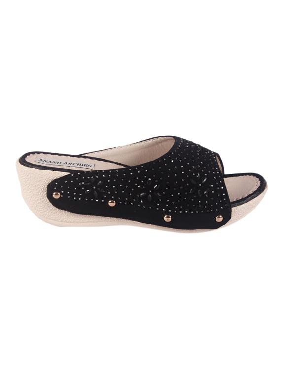 Anand Archies Artificial Leather Black Wedges for Girl's & Women's (AA-344-36) - 13997868 - Zoom Image - 2