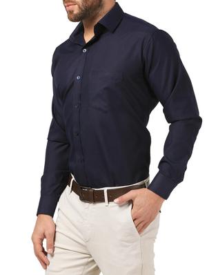 navy blue cotton formal shirt - 13998050 - Standard Image - 2