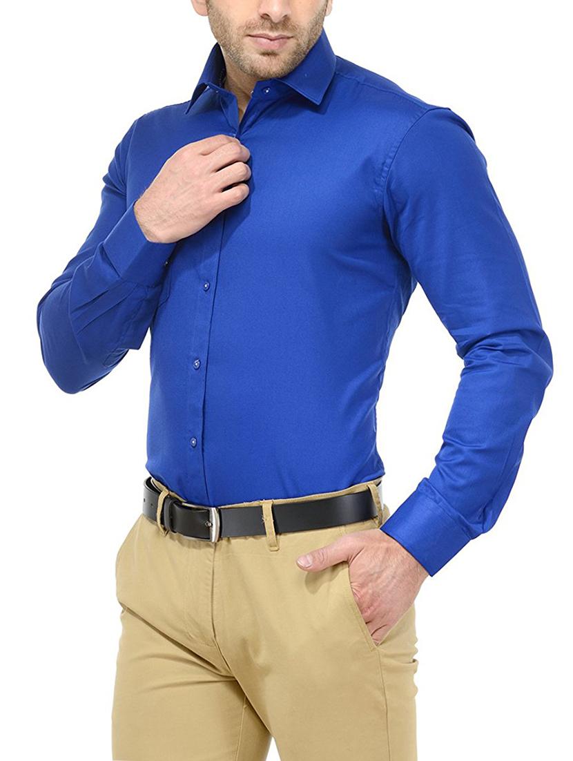 blue cotton formal shirt - 13998051 - Zoom Image - 2
