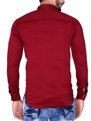 red cotton casual shirt - 13998305 - Standard Image - 2