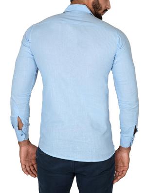 blue cotton casual shirt - 13998368 - Standard Image - 2