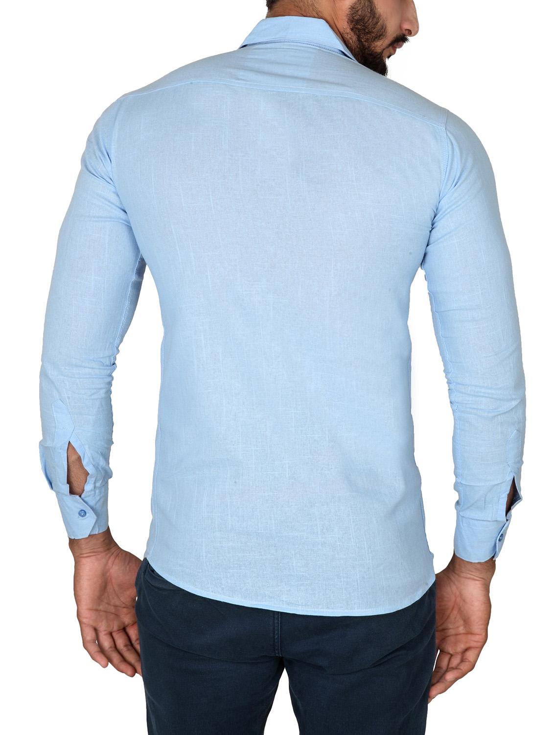 blue cotton casual shirt - 13998368 - Zoom Image - 2