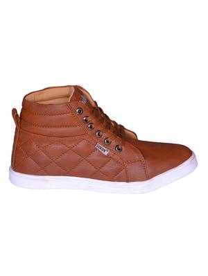 tan leatherette lace up sneaker - 13998374 - Standard Image - 2